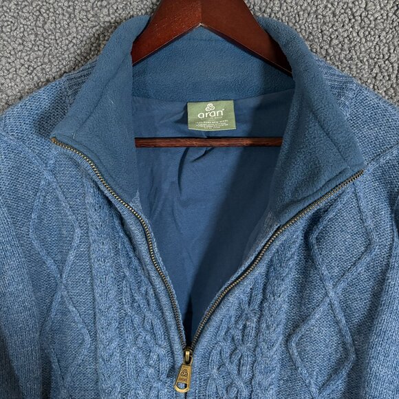 Aran Woollen Mills Merino Wool Lined Full Zip Cardigan Sweater - Men's Size M - Picture 5 of 12